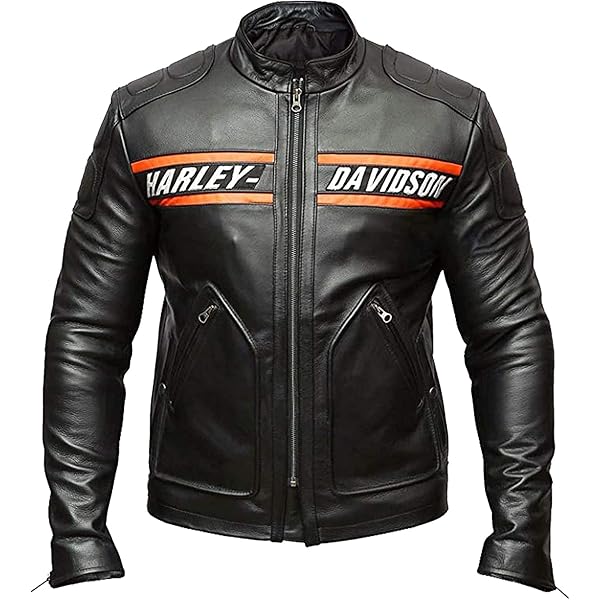 Goldberg Motorcycle Screaming Eagle Black HD Cow Leather Jacket (L
